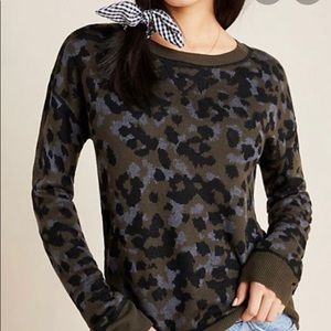 NWT ANTHROPOLOGIE ETHAN CAMO CREWNECK SWEATER - L
